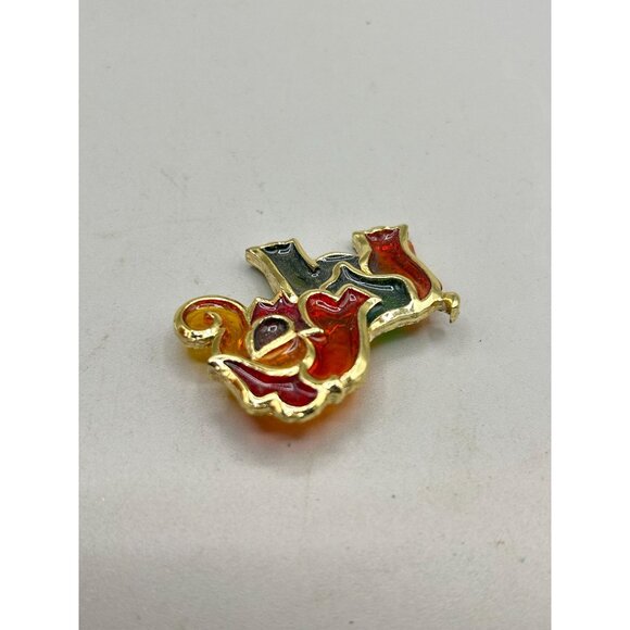 Colorful Elephant Brooch Poured Resin Pin Multicolor Animal Figural Jewelry - Picture 4 of 7